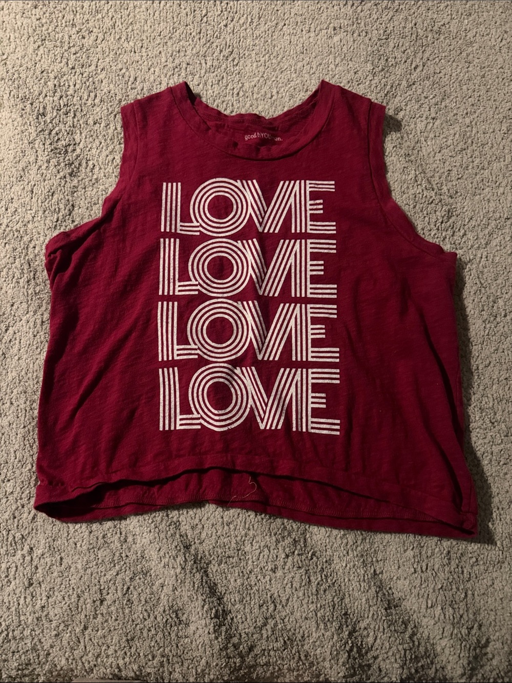 good hYOUman Love Graphic Muscle Tee Red XS